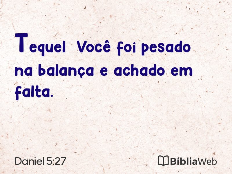 Daniel 5:27 em imagem para compartilhar