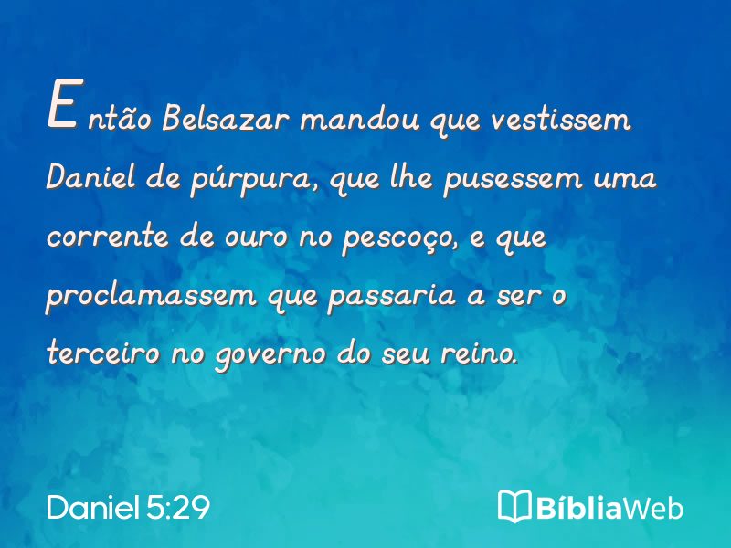 Daniel 5:29 em imagem para compartilhar