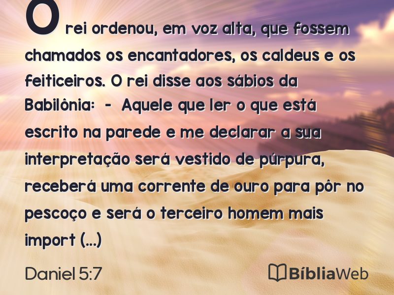 Daniel 5:7 em imagem para compartilhar