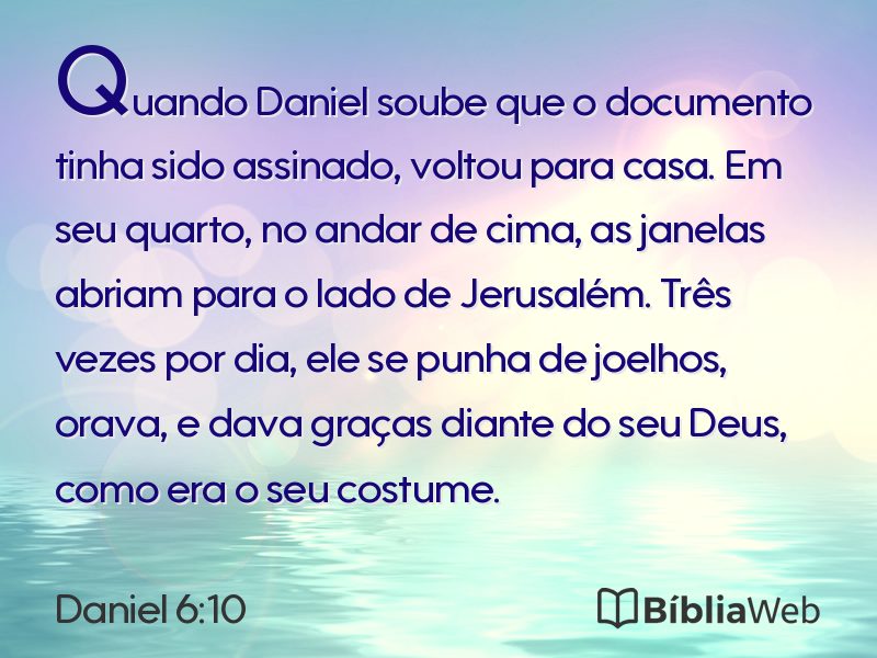 Daniel 6:10 em imagem para compartilhar