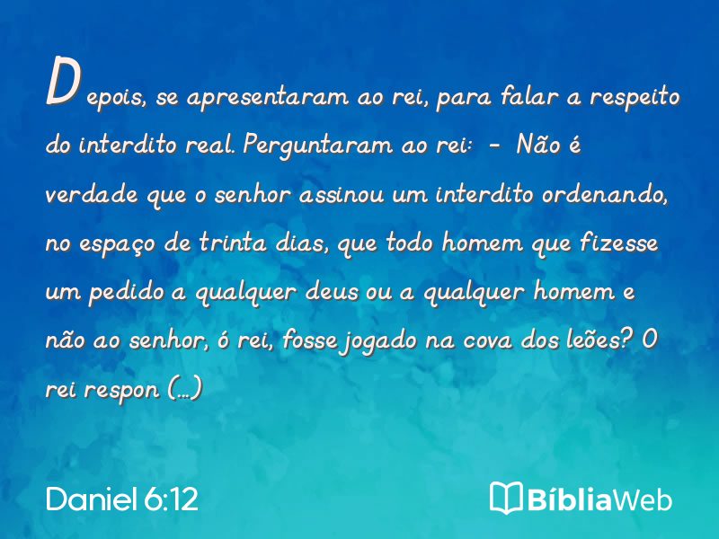 Daniel 6:12 em imagem para compartilhar