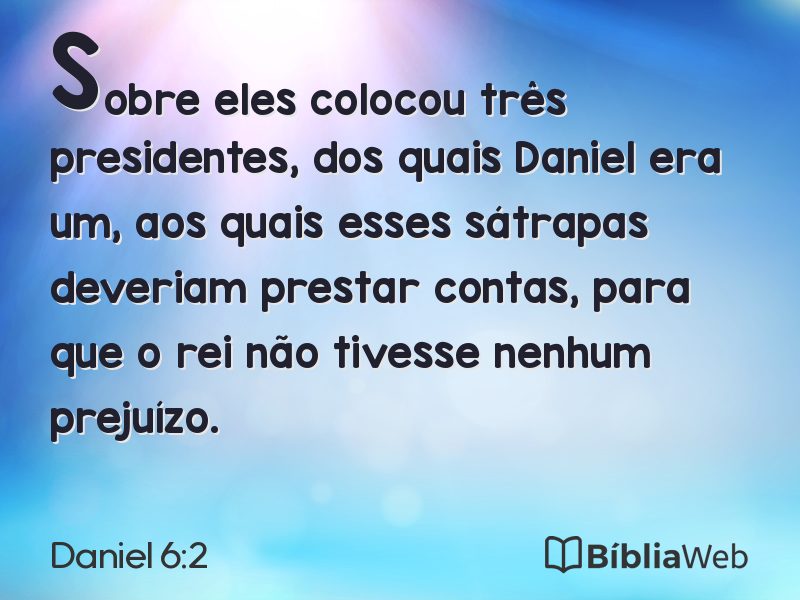 Daniel 6:2 em imagem para compartilhar