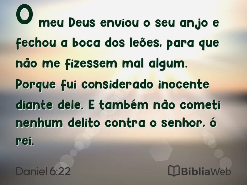 Daniel 6:22 em imagem para compartilhar