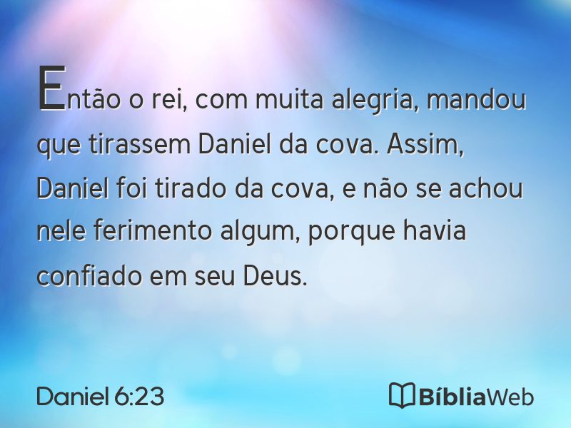 Daniel 6:23 em imagem para compartilhar