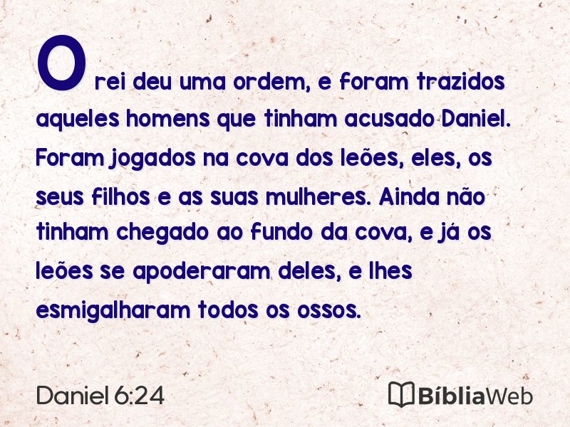 Daniel 6:24 em imagem para compartilhar