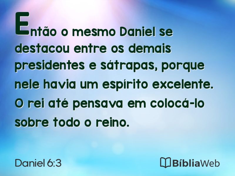 Daniel 6:3 em imagem para compartilhar