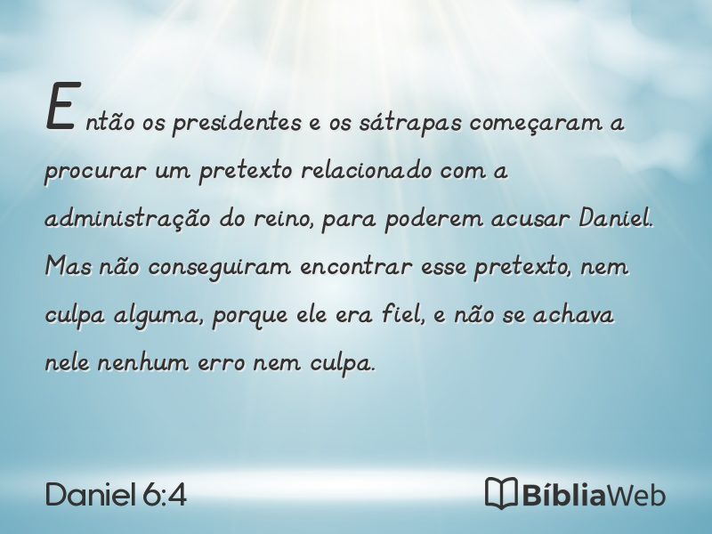 Daniel 6:4 em imagem para compartilhar