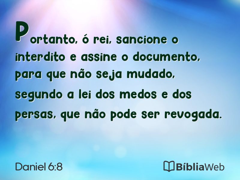 Daniel 6:8 em imagem para compartilhar