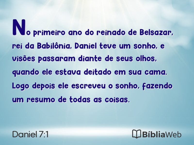 Daniel 7:1 em imagem para compartilhar