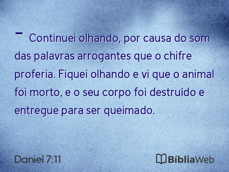 Daniel 7:11 em imagem para compartilhar