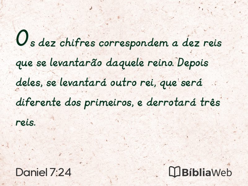 Daniel 7:24 em imagem para compartilhar