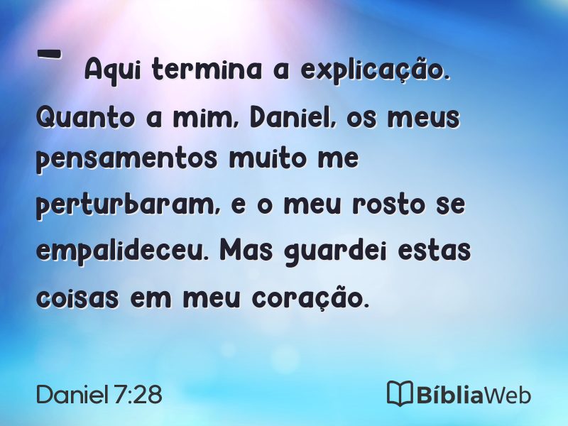 Daniel 7:28 em imagem para compartilhar