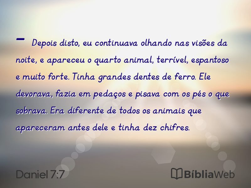 Daniel 7:7 em imagem para compartilhar