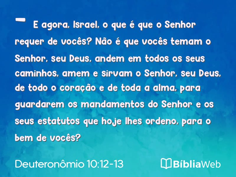 Deuteronômio 10:12-13 em imagem para compartilhar