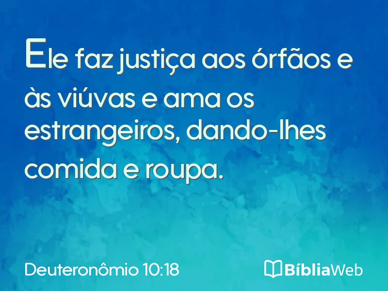 Deuteronômio 10:18 em imagem para compartilhar