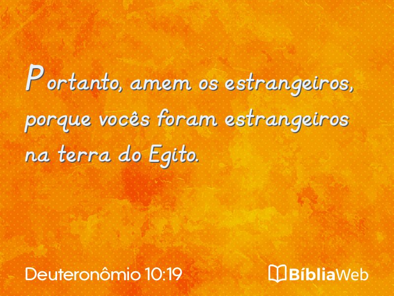 Deuteronômio 10:19 em imagem para compartilhar
