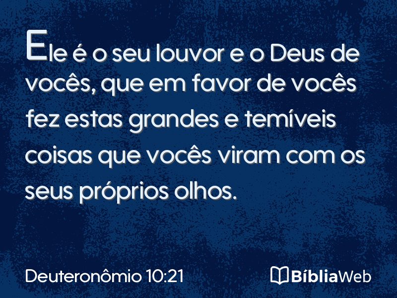 Deuteronômio 10:21 em imagem para compartilhar