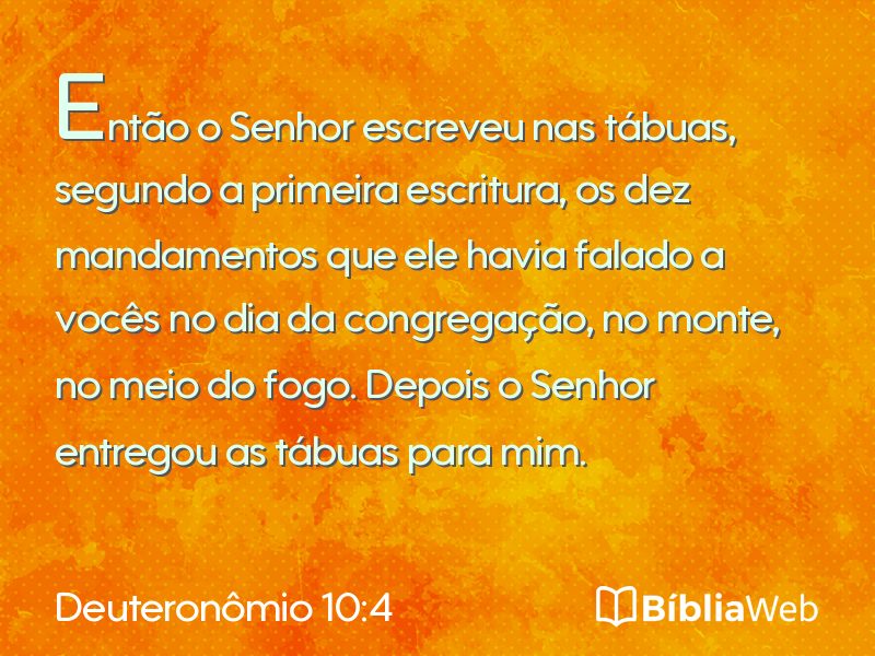 Deuteronômio 10:4 em imagem para compartilhar