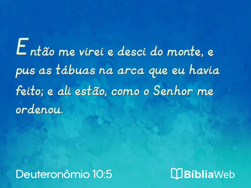 Deuteronômio 10:5 em imagem para compartilhar