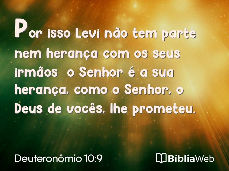 Deuteronômio 10:9 em imagem para compartilhar