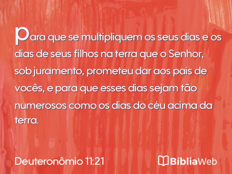 Deuteronômio 11:21 em imagem para compartilhar