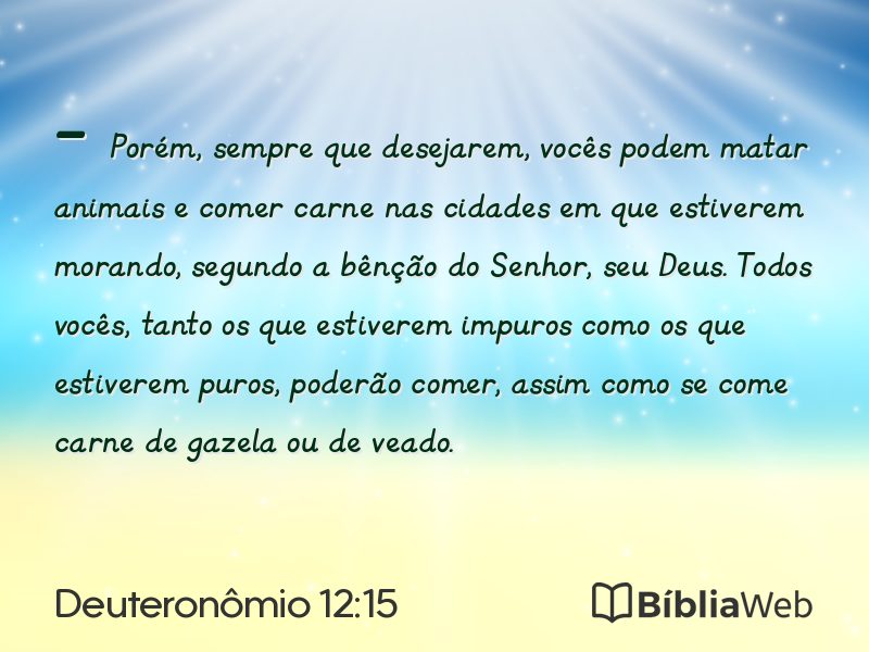 Deuteronômio 12:15 em imagem para compartilhar