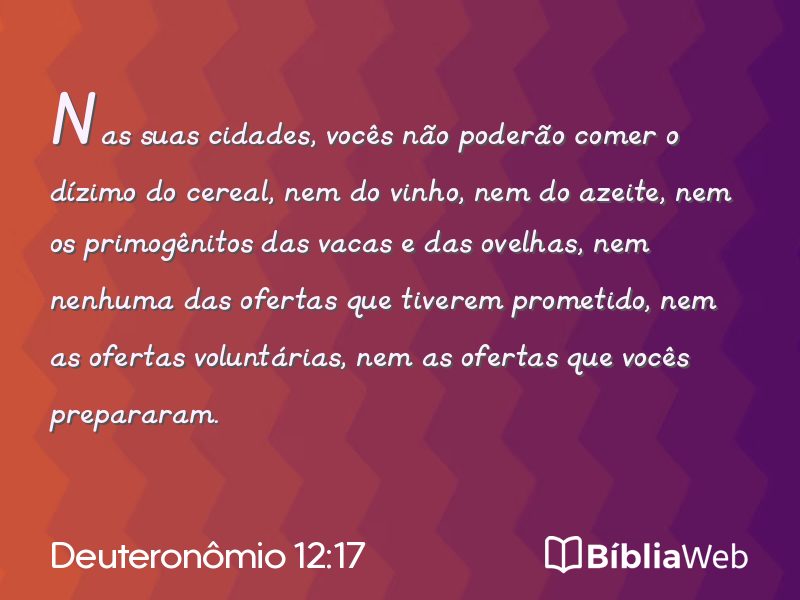 Deuteronômio 12:17 em imagem para compartilhar