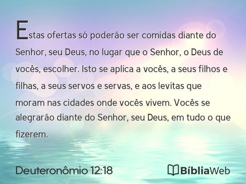 Deuteronômio 12:18 em imagem para compartilhar
