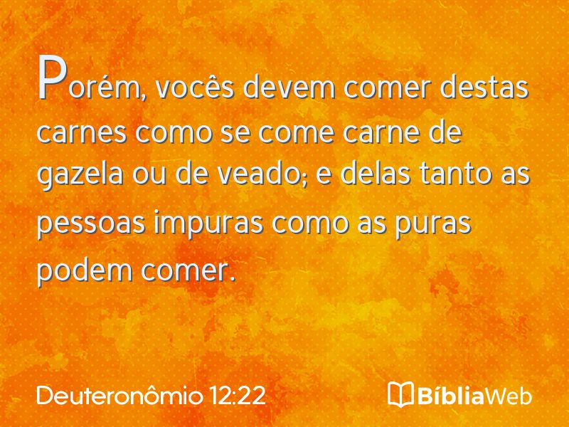Deuteronômio 12:22 em imagem para compartilhar