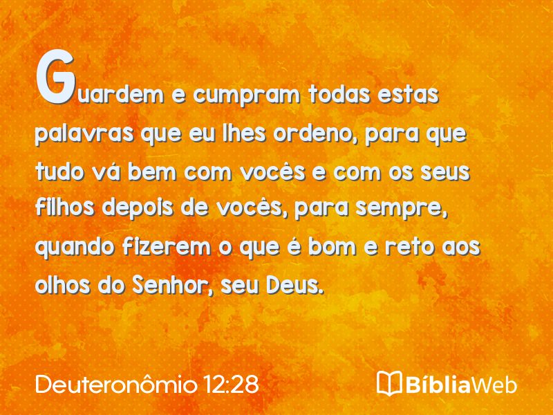 Deuteronômio 12:28 em imagem para compartilhar