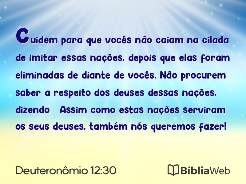 Deuteronômio 12:30 em imagem para compartilhar