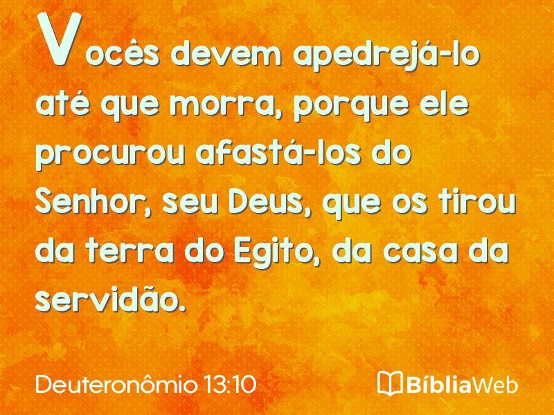 Deuteronômio 13:10 em imagem para compartilhar
