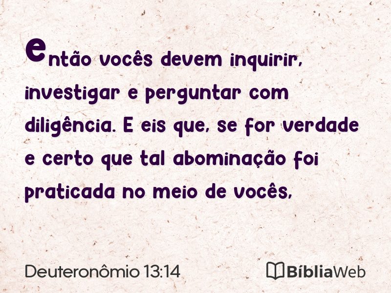 Deuteronômio 13:14 em imagem para compartilhar