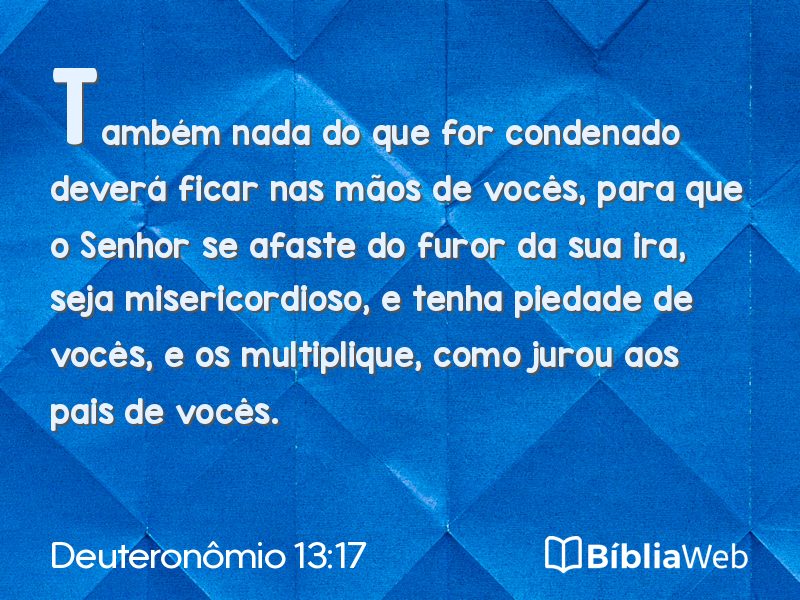 Deuteronômio 13:17 em imagem para compartilhar