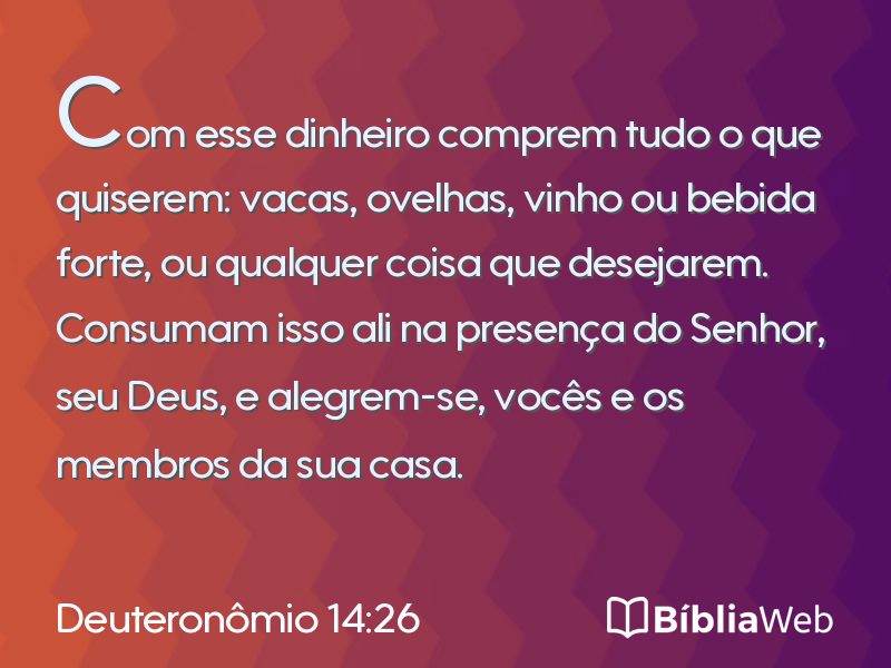 Deuteronômio 14:26 em imagem para compartilhar