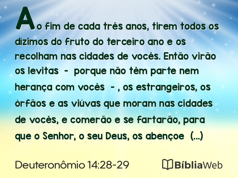 Deuteronômio 14:28-29 em imagem para compartilhar