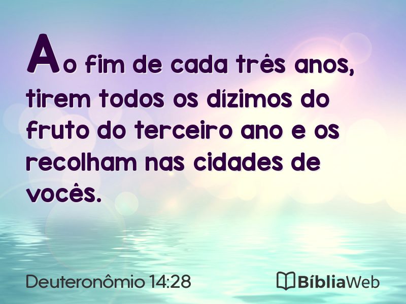 Deuteronômio 14:28 em imagem para compartilhar
