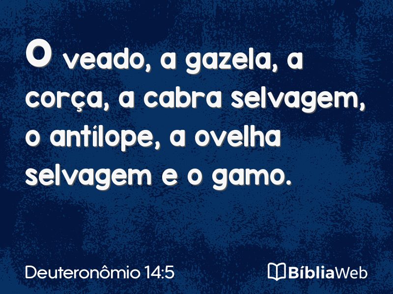 Deuteronômio 14:5 em imagem para compartilhar