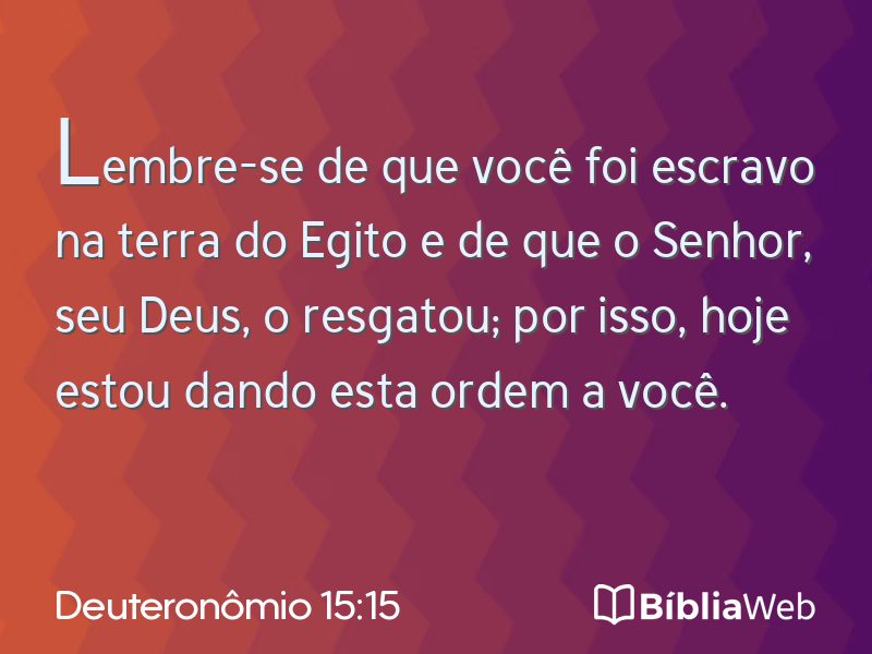 Deuteronômio 15:15 em imagem para compartilhar