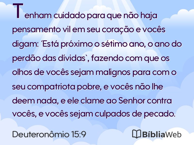 Deuteronômio 15:9 em imagem para compartilhar