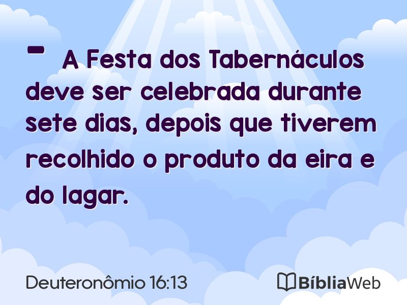 Deuteronômio 16:13 em imagem para compartilhar