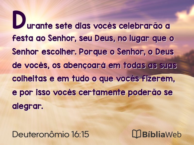 Deuteronômio 16:15 em imagem para compartilhar