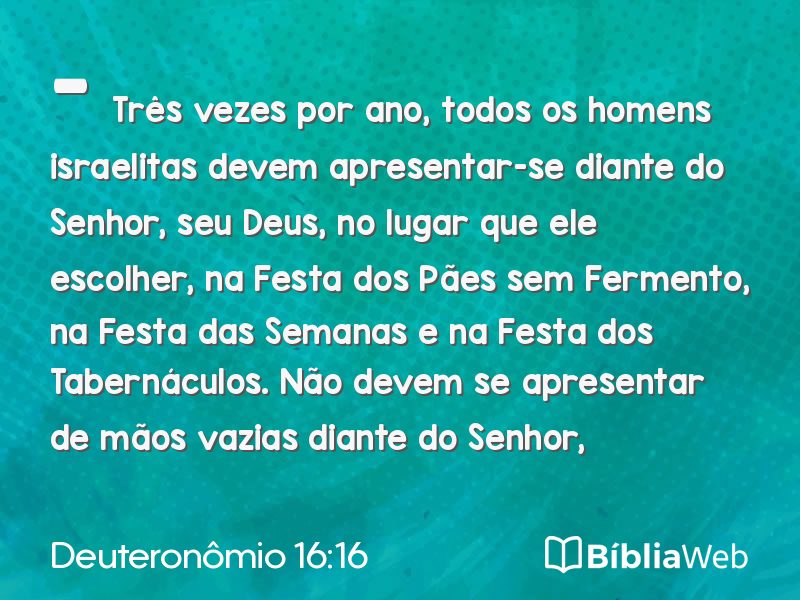 Deuteronômio 16:16 em imagem para compartilhar