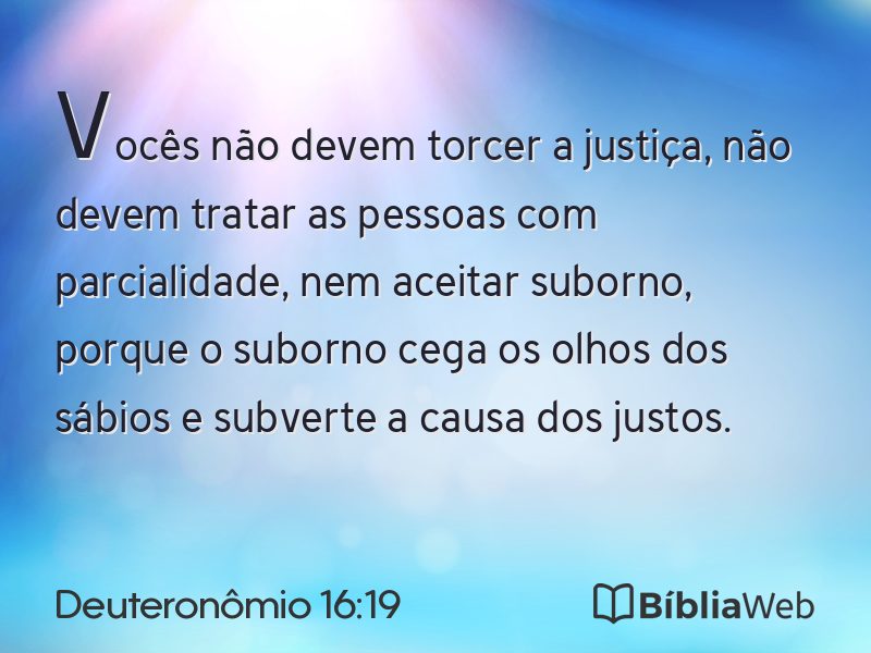 Deuteronômio 16:19 em imagem para compartilhar