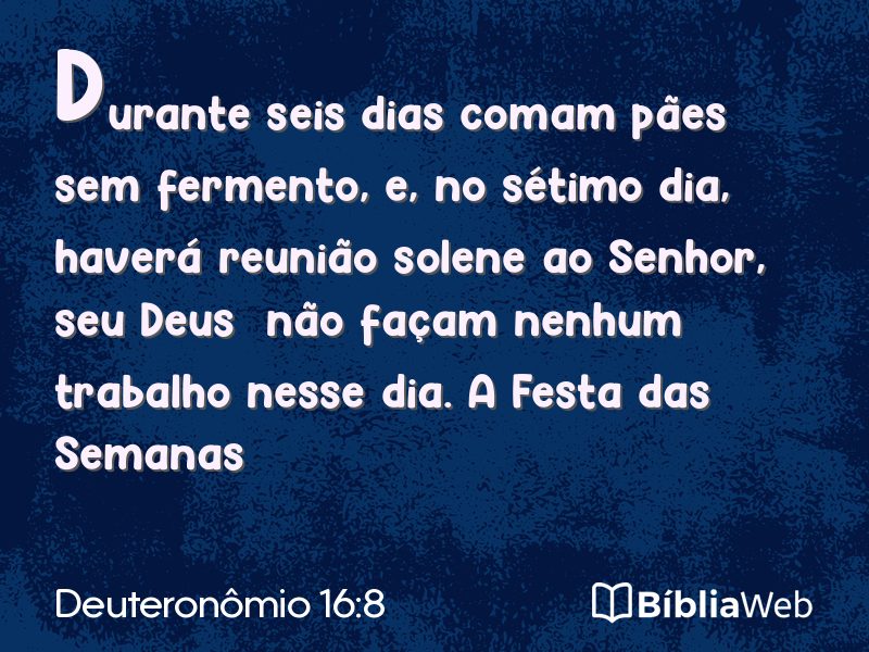 Deuteronômio 16:8 em imagem para compartilhar