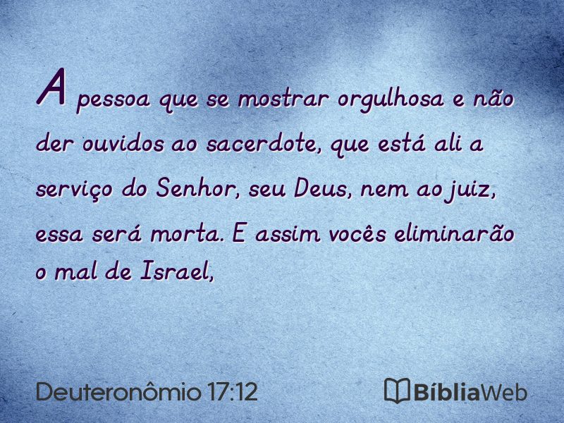Deuteronômio 17:12 em imagem para compartilhar
