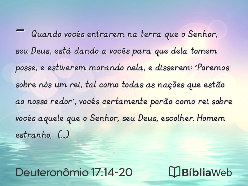 Deuteronômio 17:14-20 em imagem para compartilhar