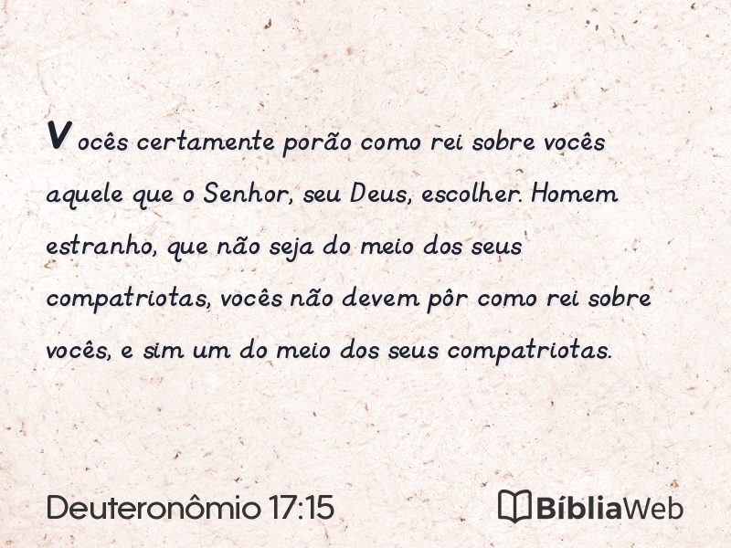 Deuteronômio 17:15 em imagem para compartilhar