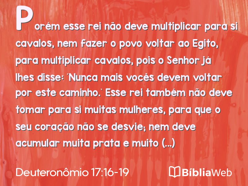 Deuteronômio 17:16-19 em imagem para compartilhar