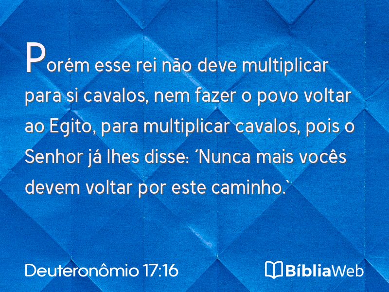 Deuteronômio 17:16 em imagem para compartilhar